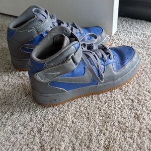 Nike Blue and Gray High-Top Sneakers